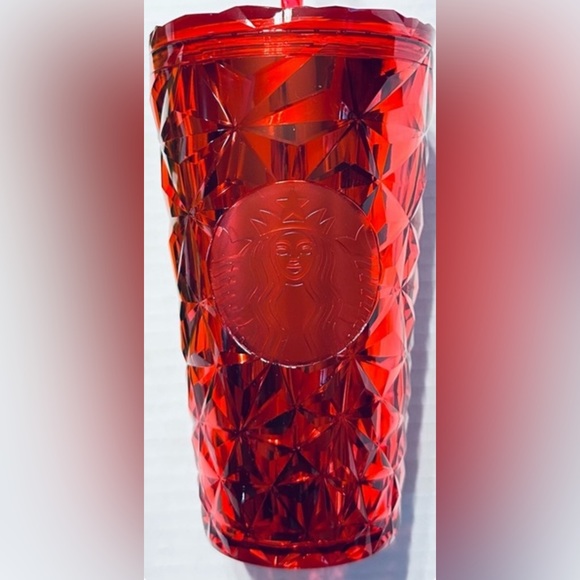 Starbucks Accessories - BNWT 1 STARBUCKS 2023 RED DIAMOND PRISM CRYSTAL 16 OZ COLD CUP TUMBLER